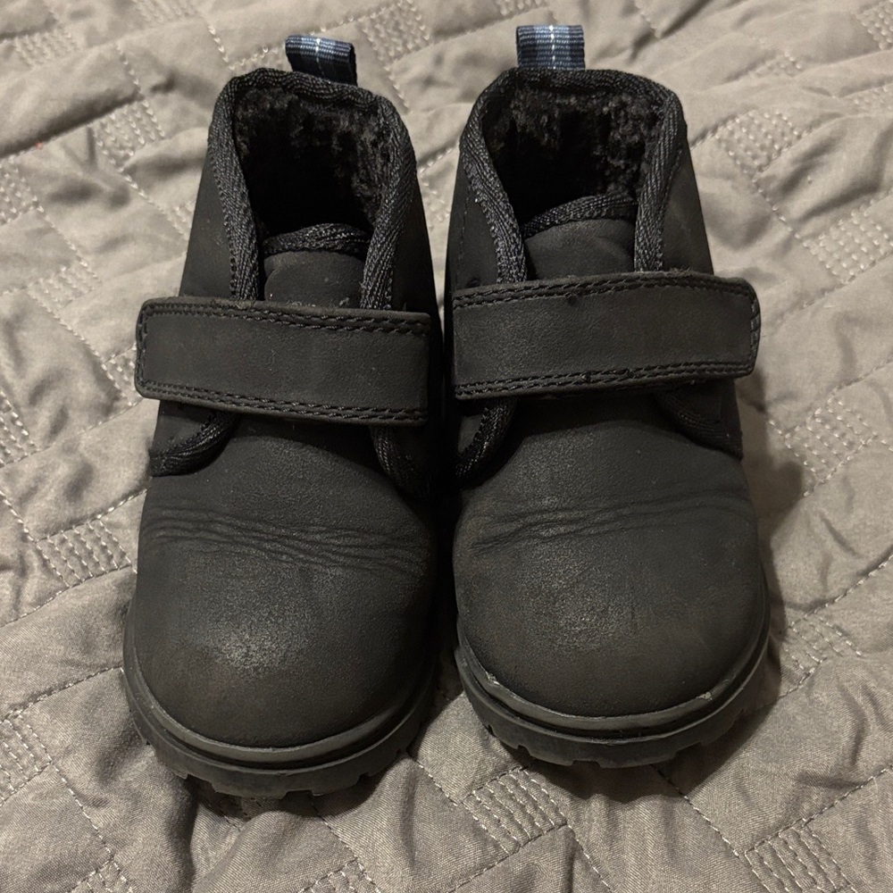 Cat & Jack Black Kids Boots with Velcro Straps